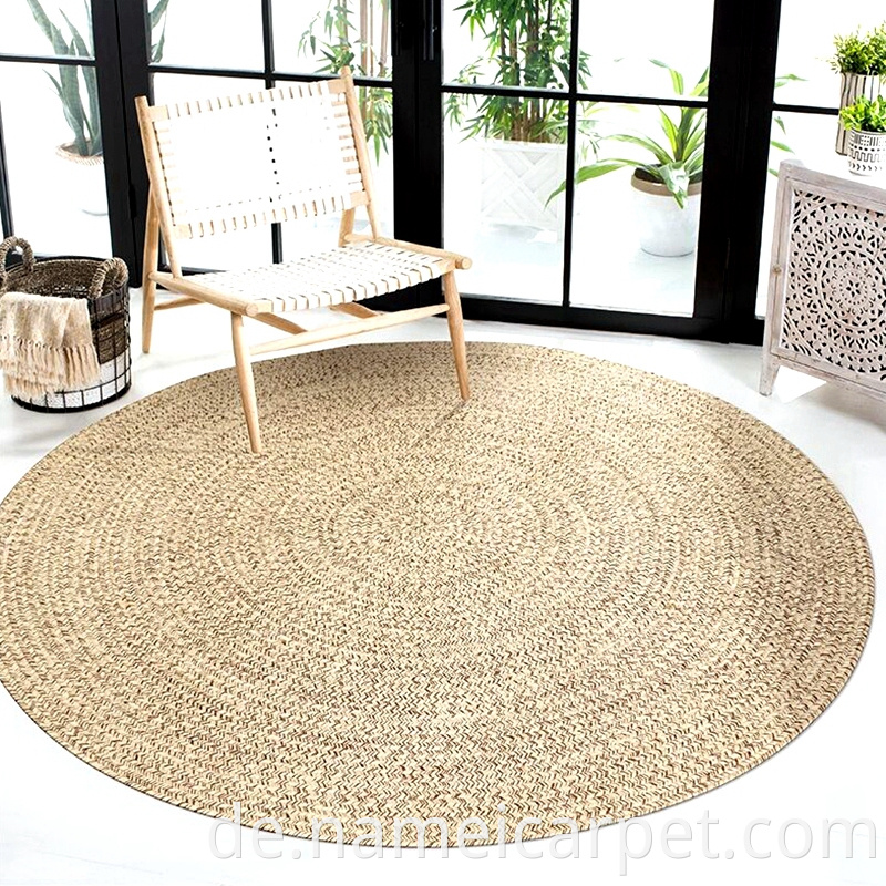 Living Room Jute Hemp Braided Woven Carpet Area Rugs